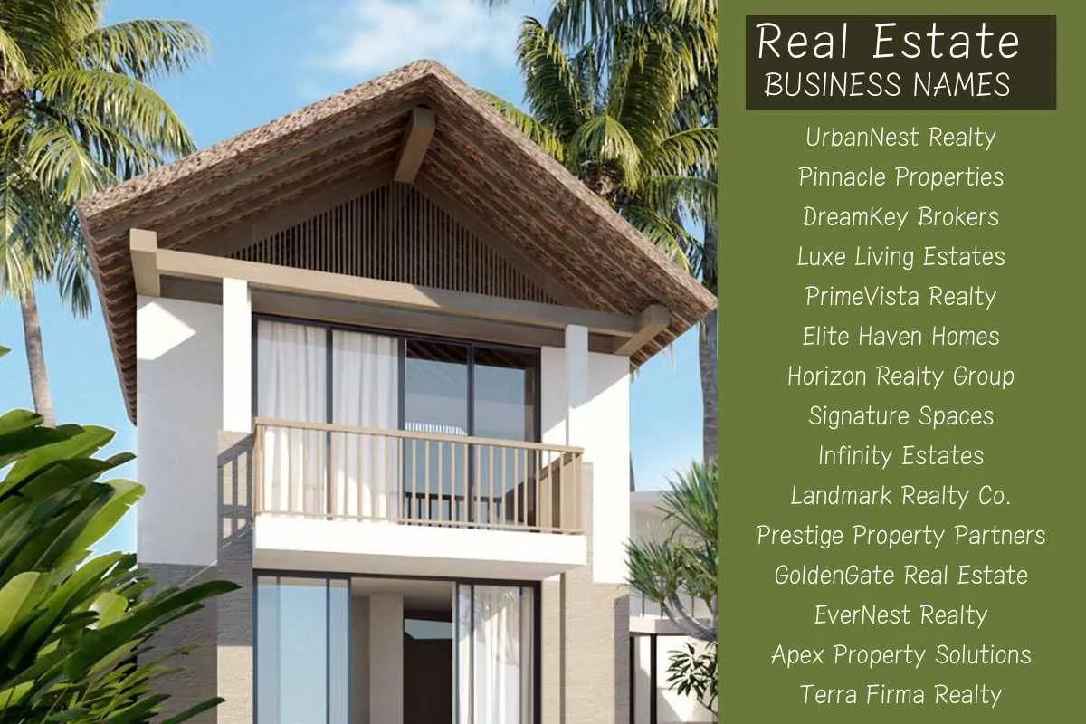 300+ Creative Real Estate Sales & Brokerage Business Names